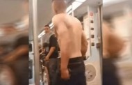 Ημίγυμνος Τραμπούκος μπήκε στο Μετρό για να κάνει Φασαρία (Βίντεο)