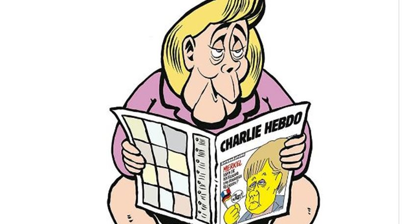 Η Μέρκελ στην... τουαλέτα διαβάζει Charlie Hebdo