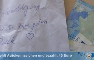 Köln: Έκλεψε τις πινακίδες του αυτοκινήτου για «καλό σκοκό» και άφησε μια επιστολή συγνώμης