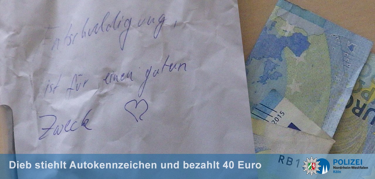 Köln: Έκλεψε τις πινακίδες του αυτοκινήτου για «καλό σκοκό» και άφησε μια επιστολή συγνώμης