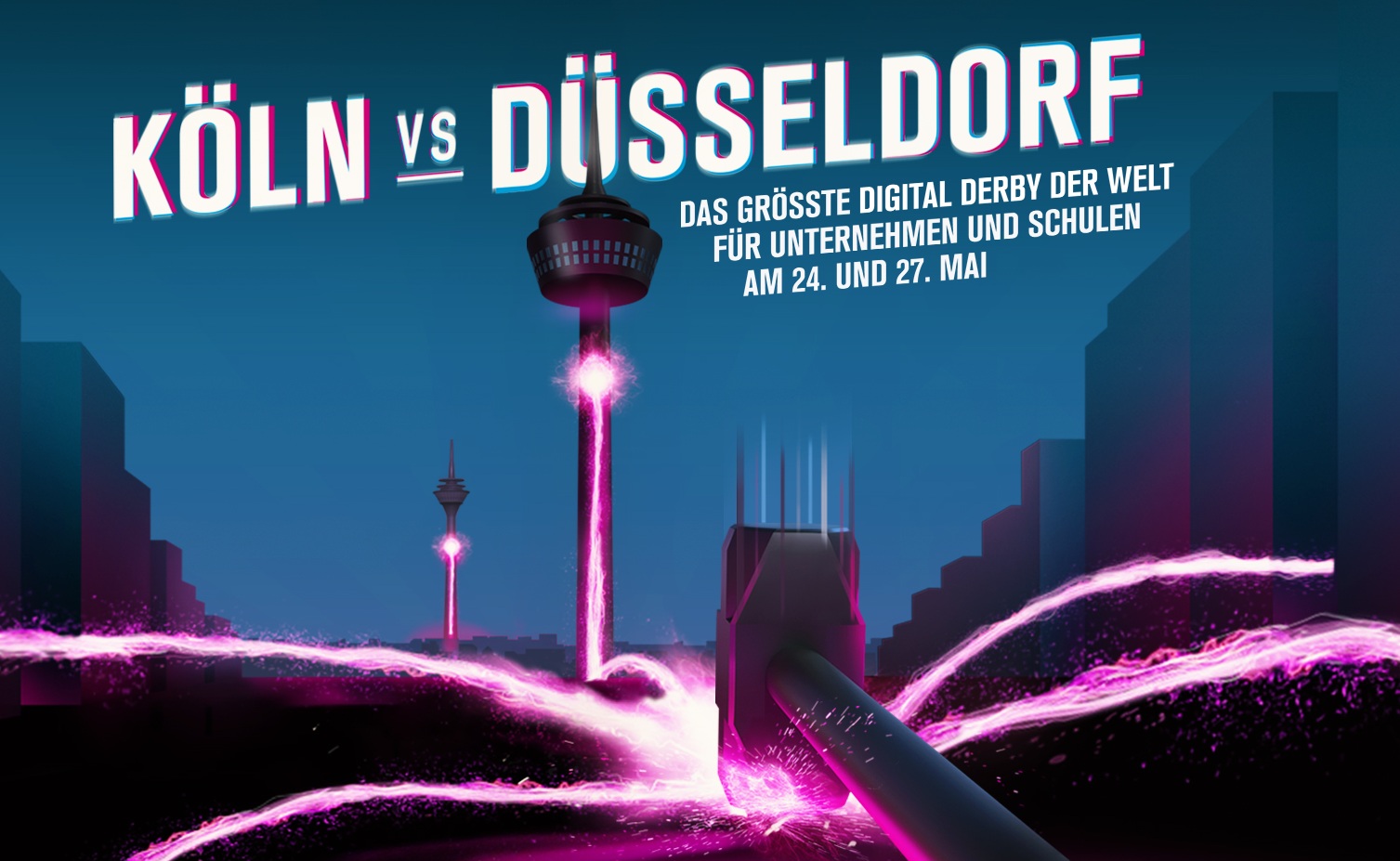 „Digital Derby“ μεταξύ Ντίσελντορφ και Κολωνίας: Πως θα φωτιστεί το Rheinturm την Τετάρτη