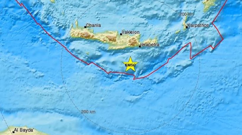 Κρήτη: Σεισμική δόνηση 3,8 Ρίχτερ νότια του νησιού